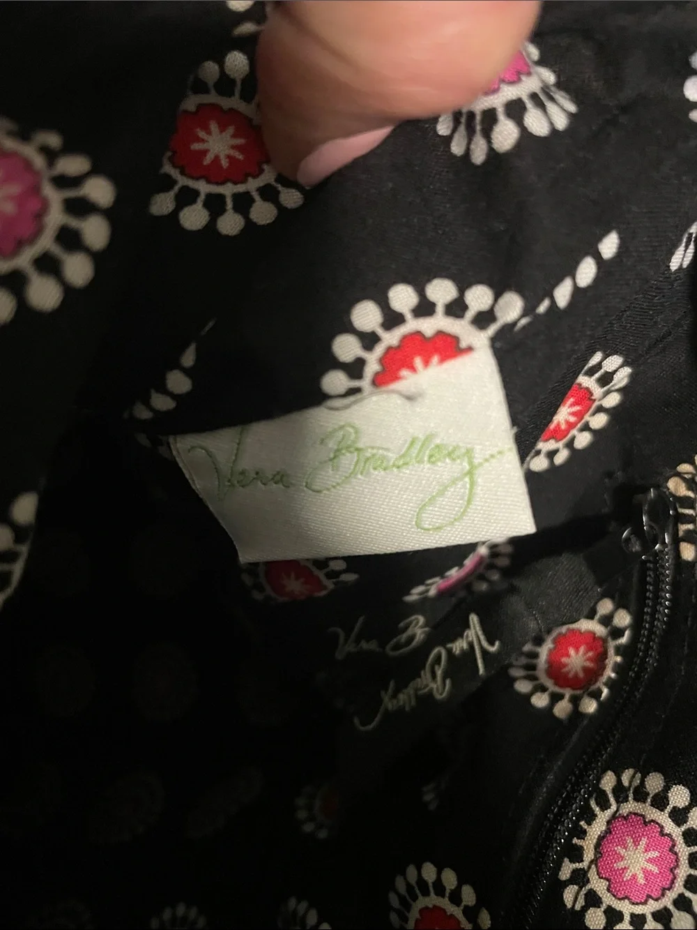 Vera Bradley Black Paisley Floral Crossbody with Bright Accents